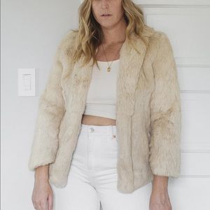 Vintage GENUINE FUR Jacket in cream size XS